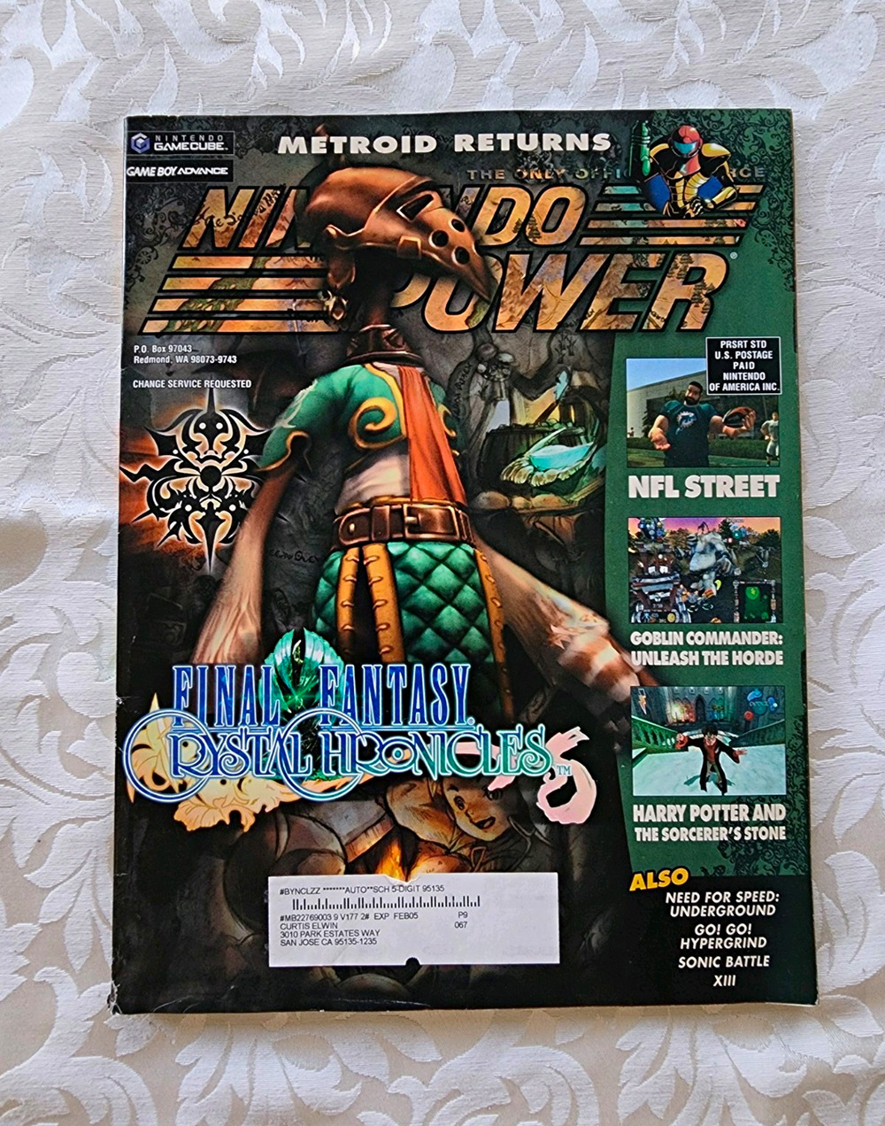 Nintendo Power February 2003 Issue 177 Final Fantasy Crystal Chronicles,w/POSTER